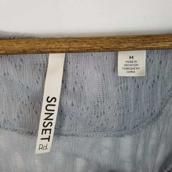 🐧Sunset Rd Sheer Ruffled Hem Button Up Tunic - Picture 6 of 8